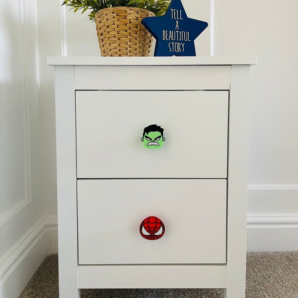 SuperHero Drawer Handles, Kids Drawer Knobs, Wardrobe Handles, Drawer Pulls, Nursery Decor, Kids Bedroom Decor, Girls Room, Boys Room, Theme