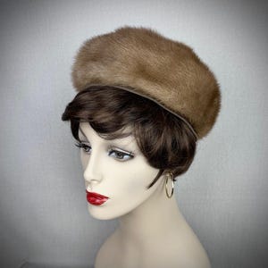 Vintage 60s Light Brown Mink Hat by Bettina