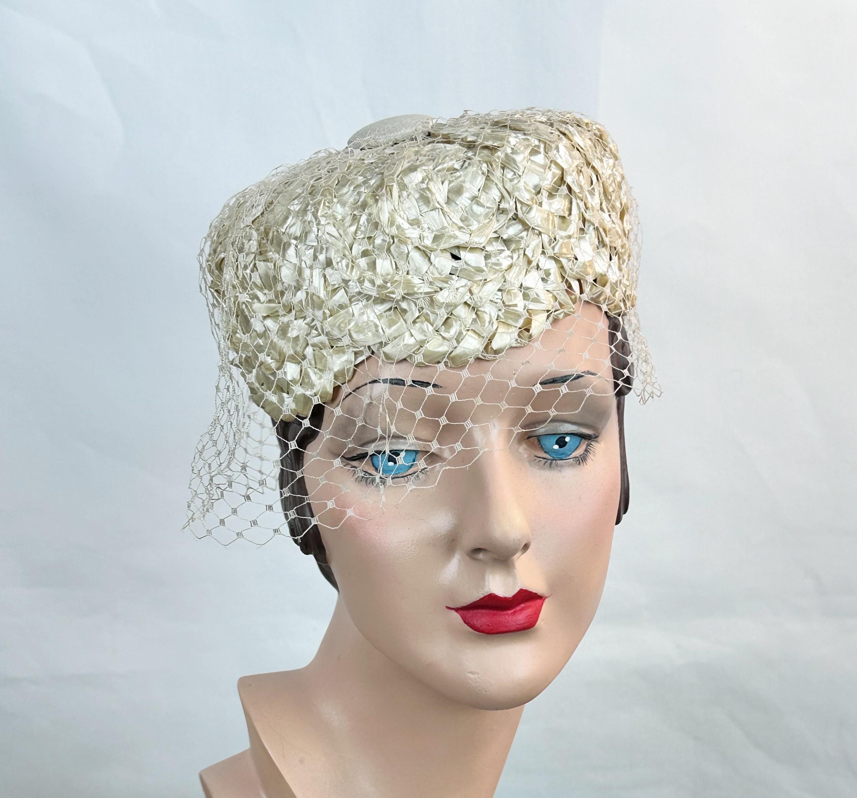 Vintage Straw Pillbox Hat - Etsy