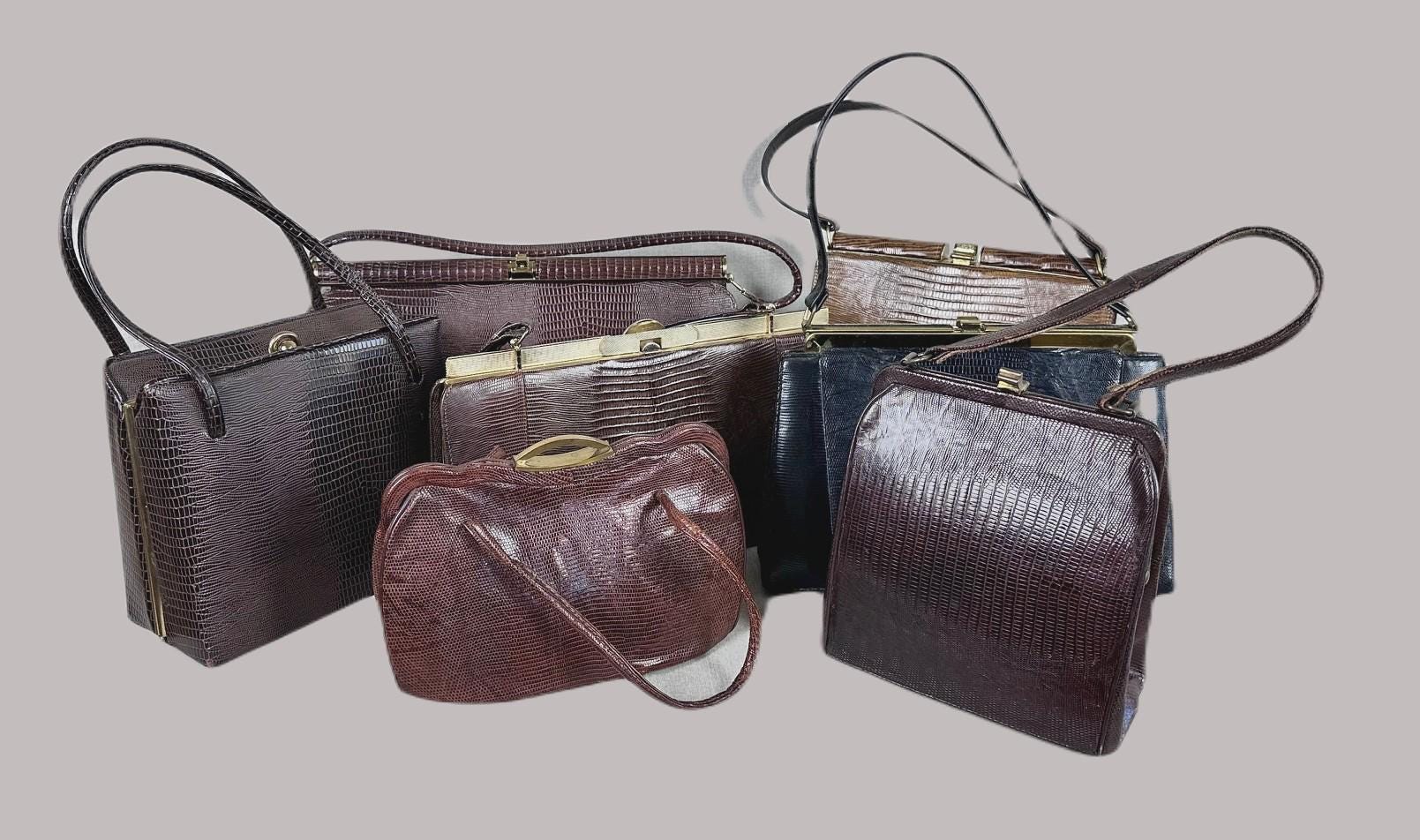 Vintage 50s Small Lizard, Reptile Skin Handbag - Etsy