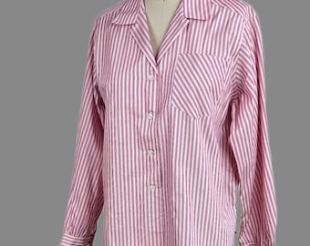 Vintage Red and White Striped Blouse - Ship N Shore Cotton Top