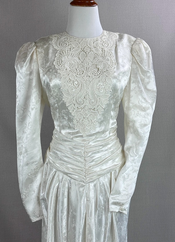 80s Scott McClintock Ivory White Jacquard Wedding… - image 2