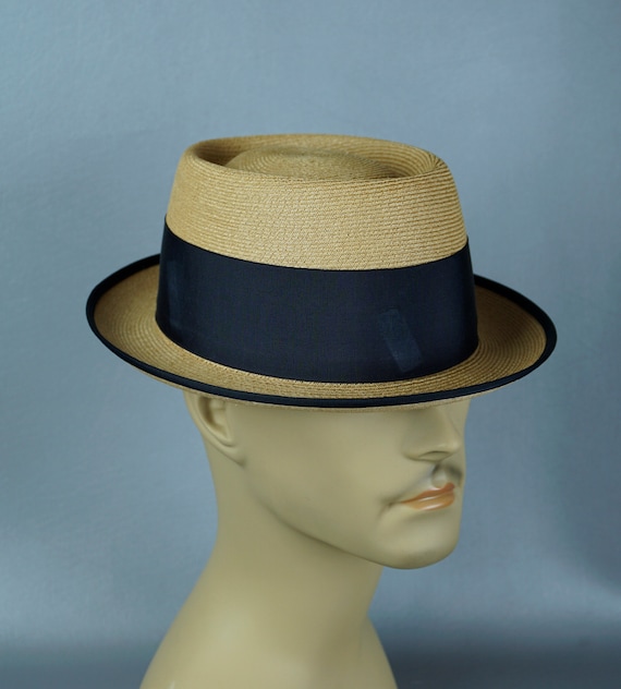 Vtg Fedora, Straw Pork Pie Fedora, Milan Straw Fed