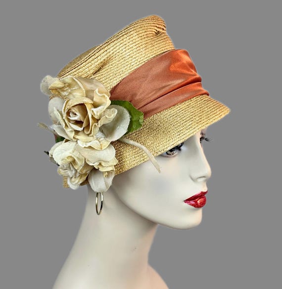 Vintage 60s Lilly Dache Straw Cloche Style Hat, Dachettes - Etsy display picture 1