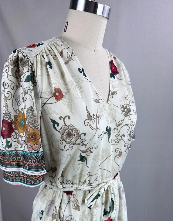 70s Floral Border Print Summer Dress by Hal Ferma… - image 9