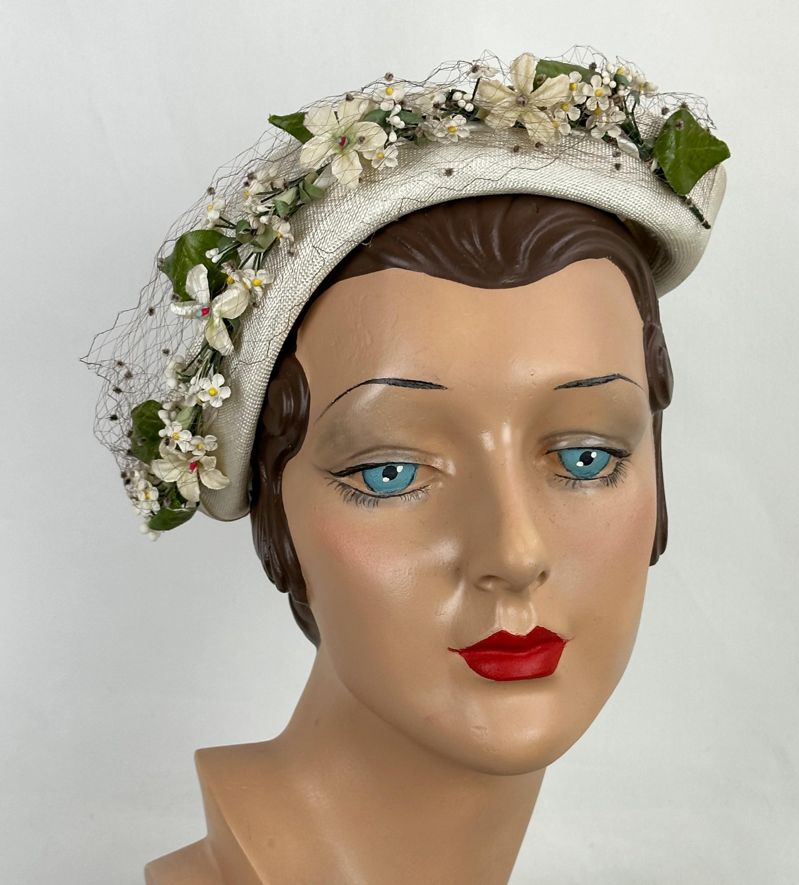 50s Straw Floral Hat - Etsy Australia