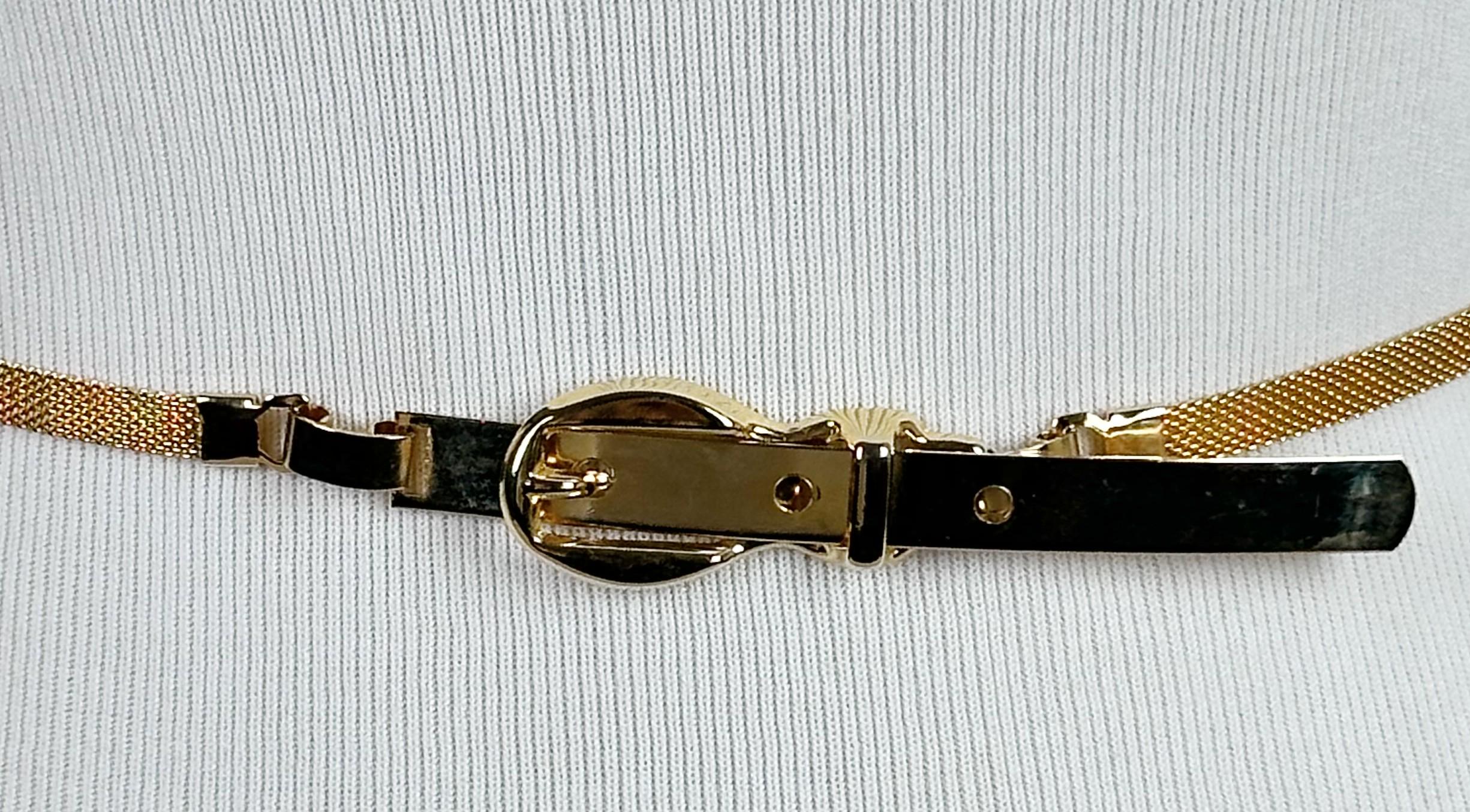 Vintage Gold Tone Mesh Chain Belt Clasp‎ Adjustable Mesh Vintage Belts for sale | eBay main image 2