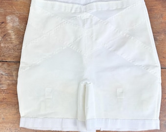 Vintage White Long Leg Girdle with Metal Adjusters