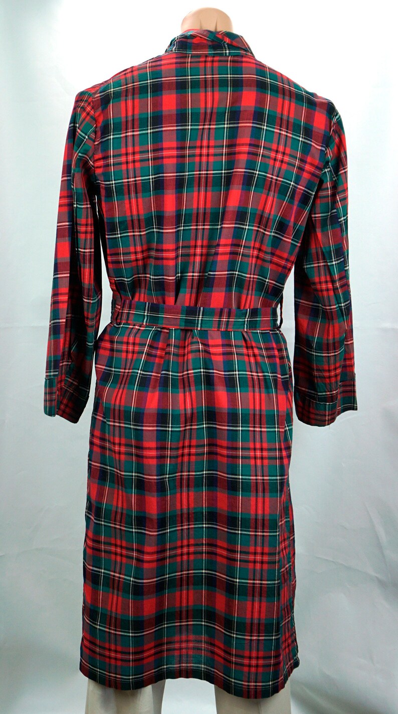 Vtg Mens Robe Red Plaid Robe Cotton Robe Lounging Robe Etsy