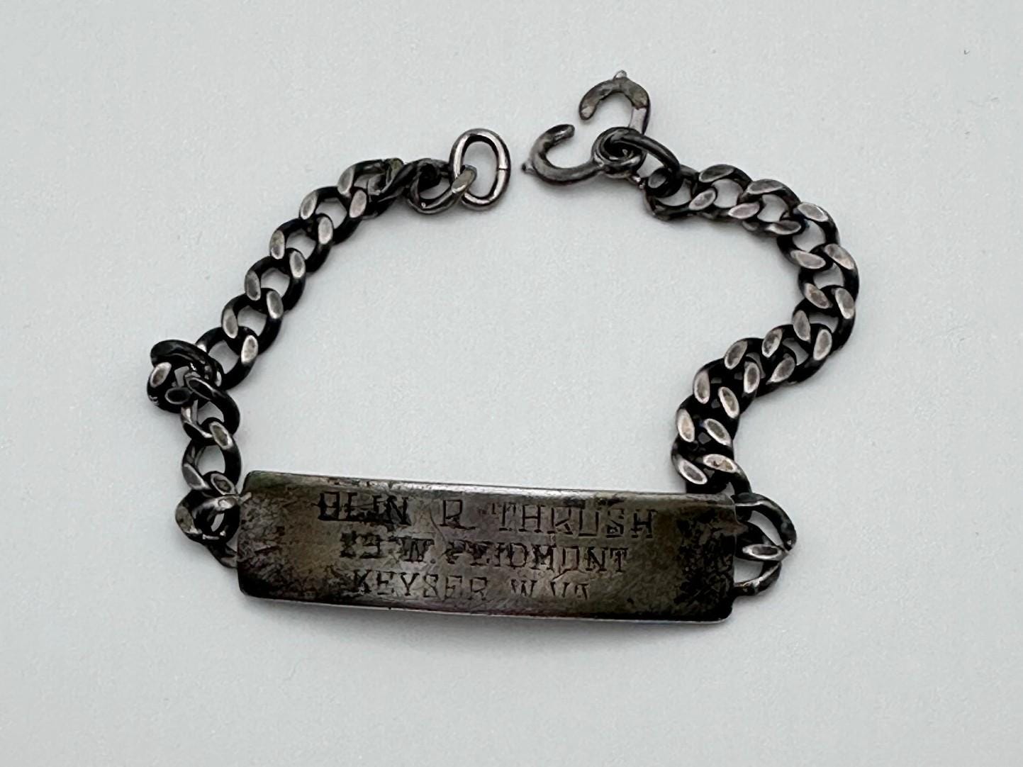 Vintage MCM Sterling Silver ID Bracelet, Engraved - Etsy Denmark
