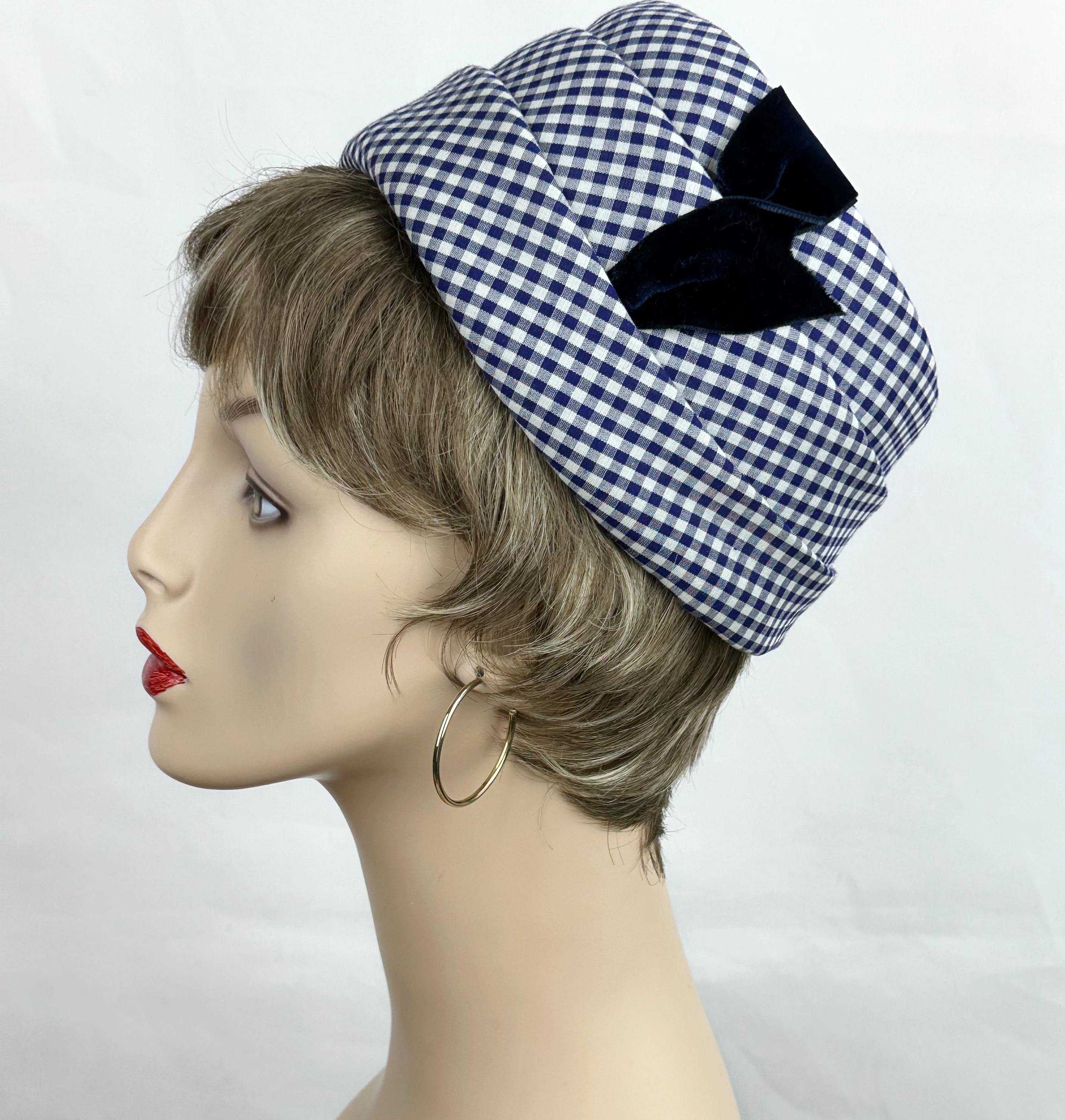 1960s Navy Sculptural Hat Miss Feige Union Made Cocktail Pillbox Pillbox Hat 1960s - Etsy main image 4