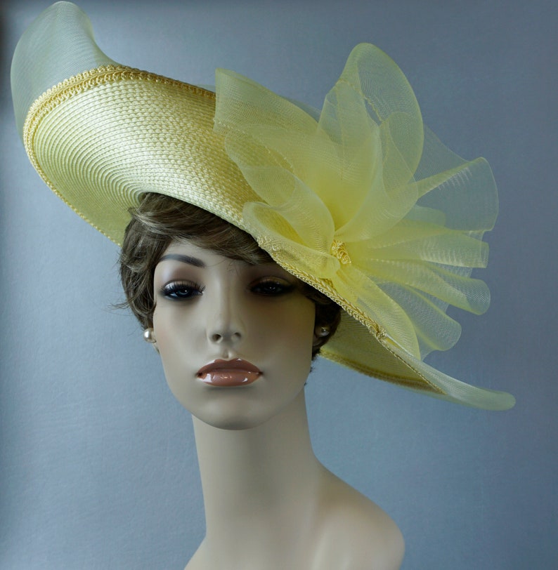 yellow wide brim hat