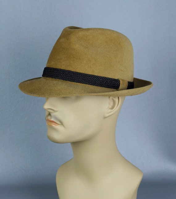 Vintage Fedora, Tan Felt Fedora, Cavanagh Fur Felt