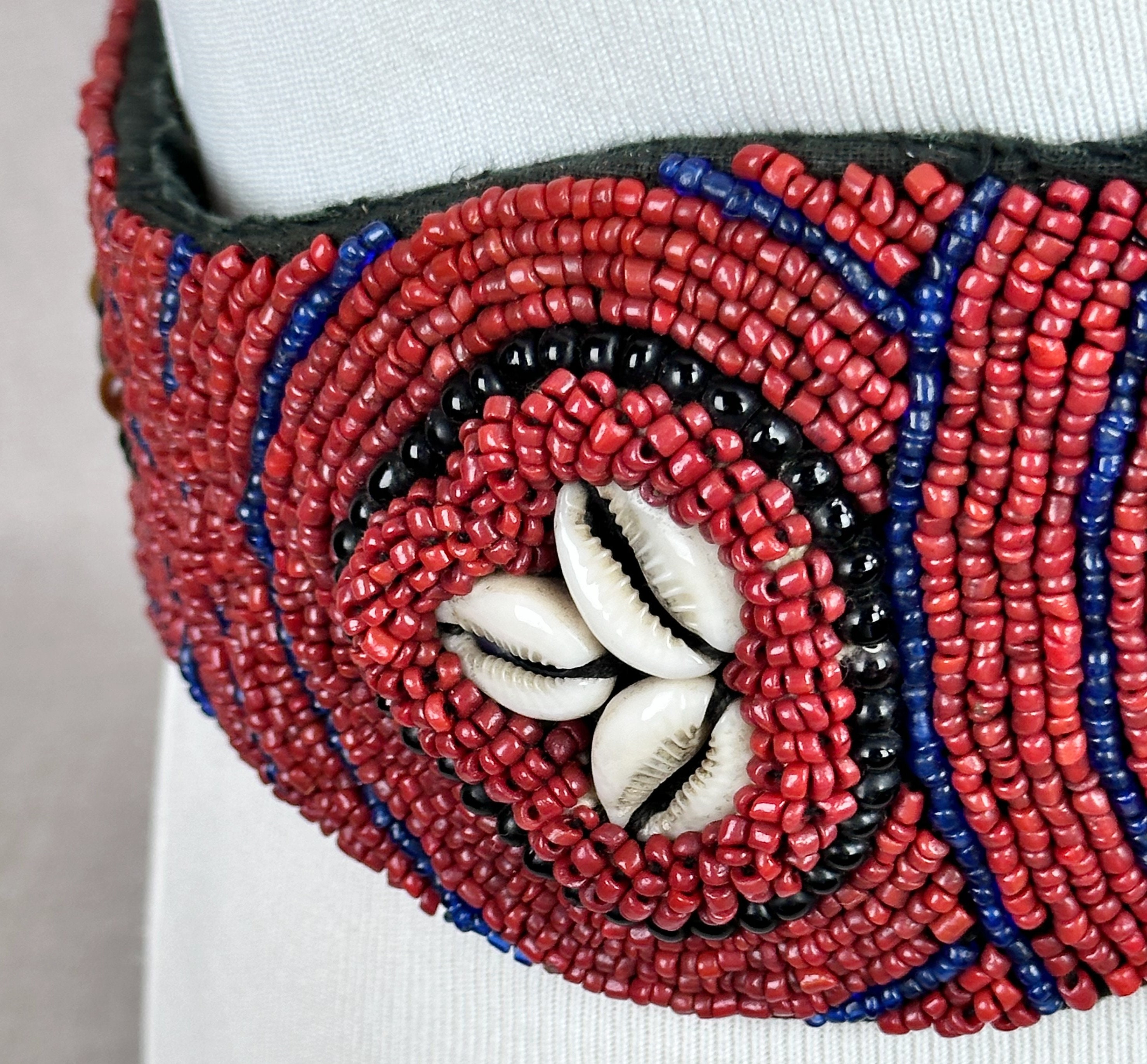 Women\'s Raj beaded Handmade Belt OS Turquoise Red Handmade Red Coral & Turquoise 3-Strand Necklace - Native  main image 4