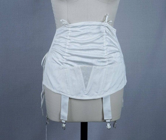 40s White Cotton and Rayon Modart Maternity Corset With Tags, NOS 