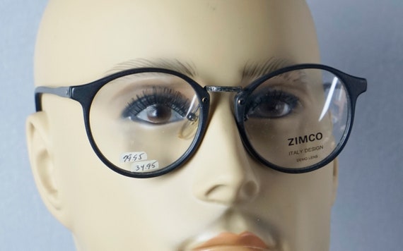 80s Black Oversized NOS Eyeglass Frames by Zimco - image 5