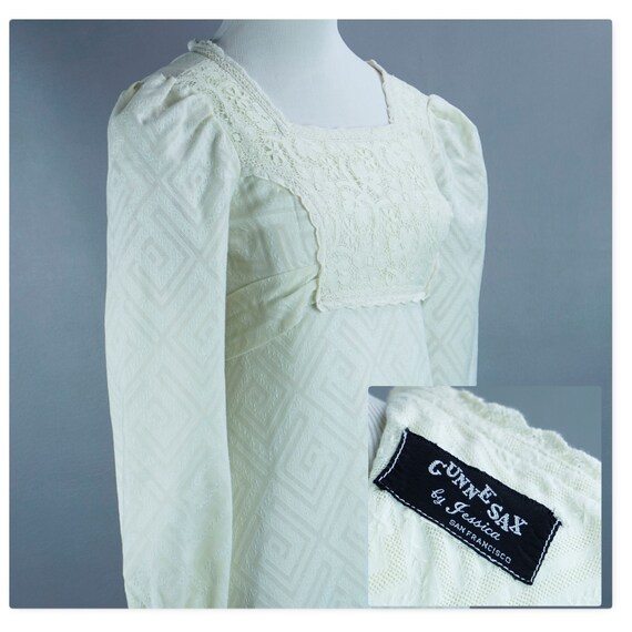 Vintage 1969 Gunne Sax, Black Label Ivory Victoria