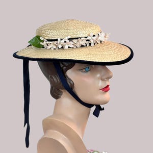 Vtg White Straw Hat - Etsy Ireland display picture 1