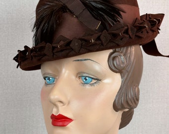 Vintage 1940s Dunlap Tilt Derby Hat, The Dunlap Enchanter