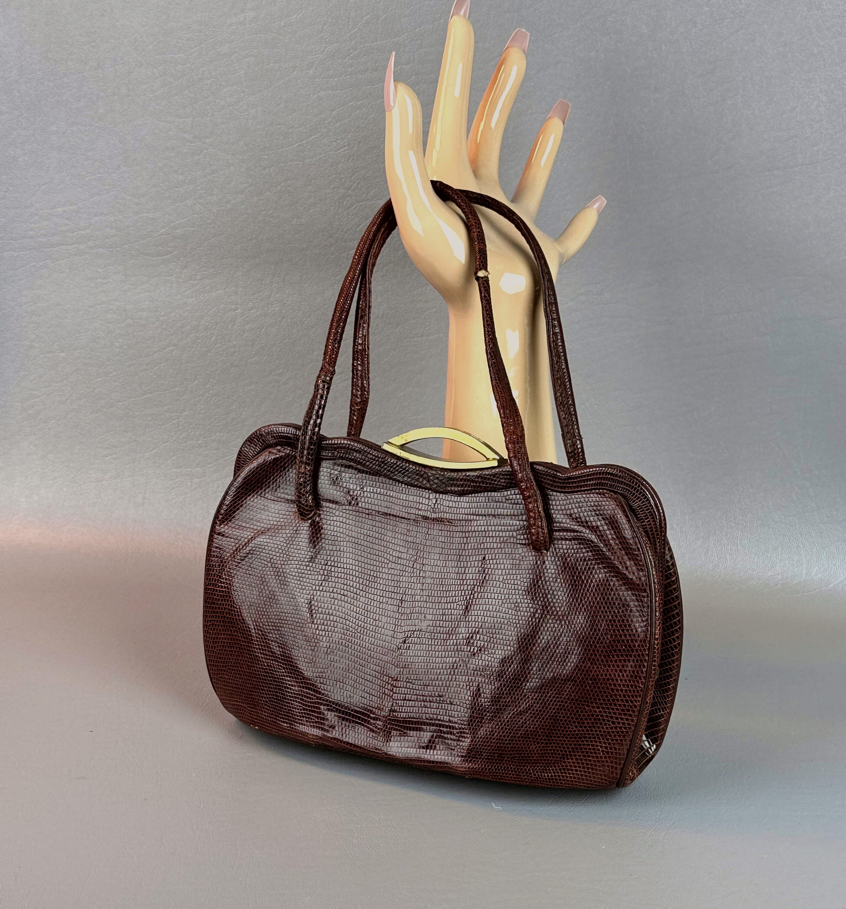 Vintage 50s Small Lizard, Reptile Skin Handbag - Etsy