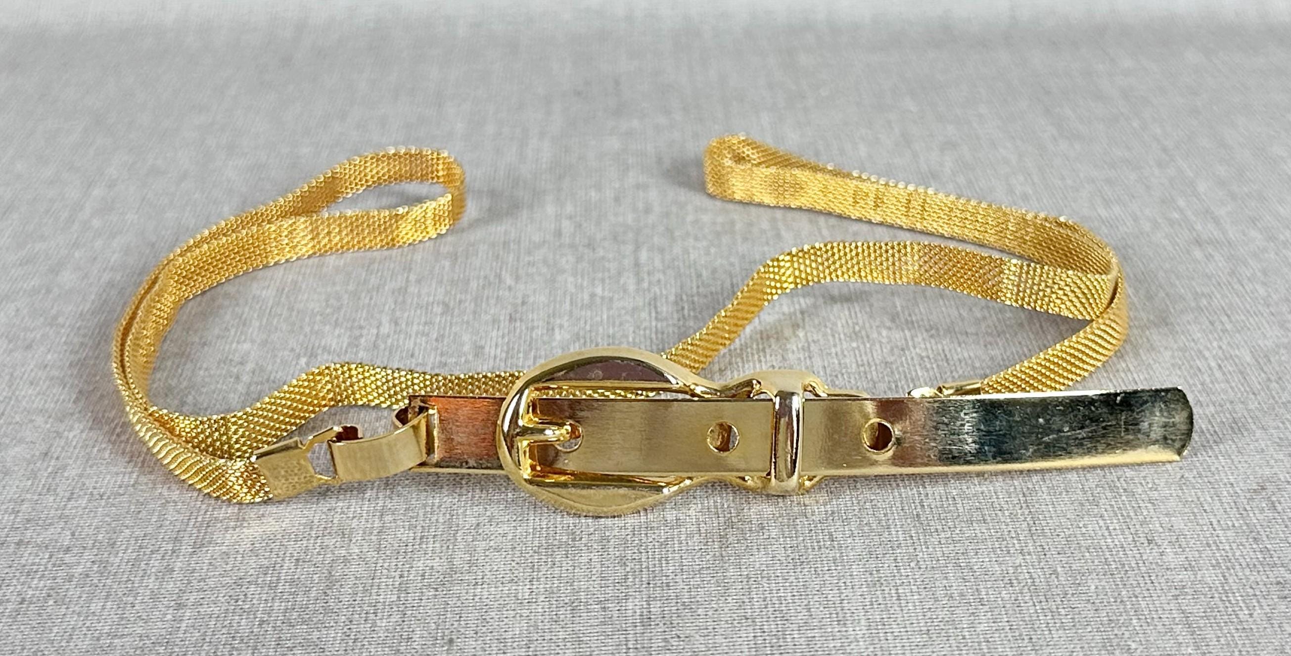 Vintage Gold Tone Mesh Chain Belt Clasp‎ Adjustable Mesh Vintage Belts for sale | eBay main image 4