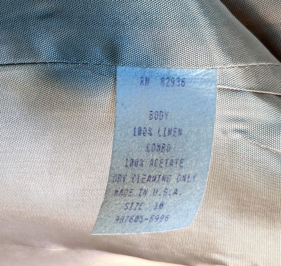 90s Beige Linen Jacket Blazer by B Moss, USA, Sz … - image 10