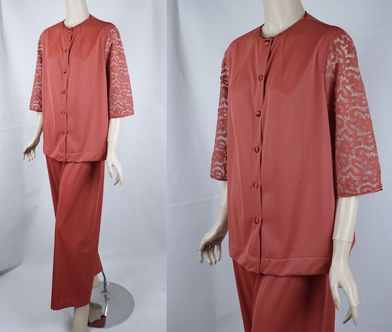 Vintage Pajamas, 70s Lounging Pajamas, Vanity Fair