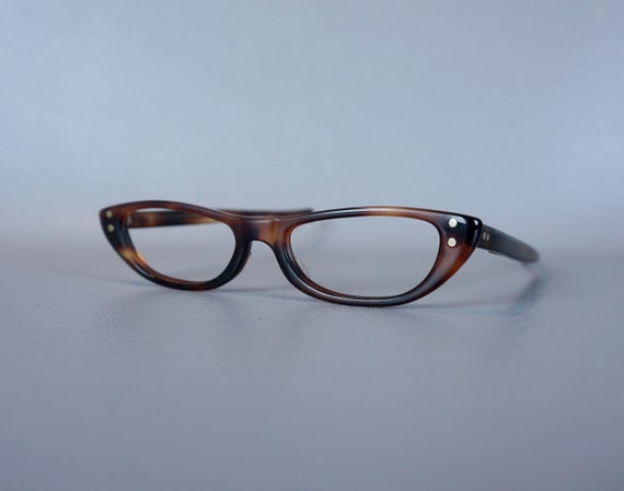 Vtg 60s Deadstock Amber Mini Eyeglass Frames by A… - image 1