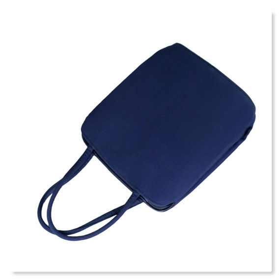 Vintage 1950s Navy Blue Faille Envelope Handbag - image 2