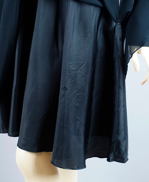 90s Black Silk Chiffon Cocktail Dress by Eric Gas… - image 7