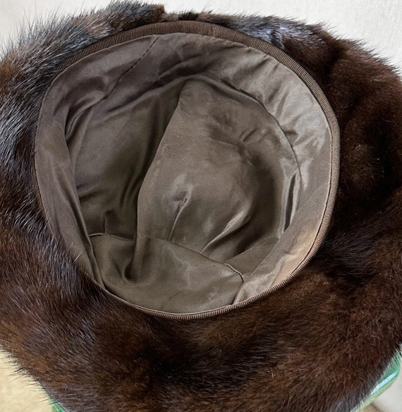 Vintage Dark Brown Mink Beret Hat - image 2