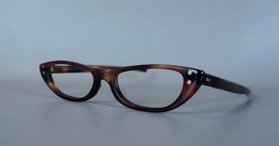 Vtg 60s Deadstock Amber Mini Eyeglass Frames by A… - image 3