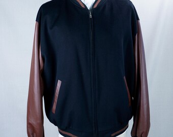 Bullock & Jonesレザージャケット Bullock & Jones製、90年代ヴィンテージのウール＆レザー製バーシティ