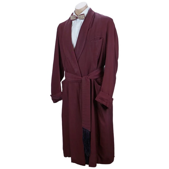 Vintage Mans Lounging Robe, Dressing Gown, Dark Ma