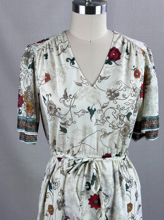 70s Floral Border Print Summer Dress by Hal Ferma… - image 8