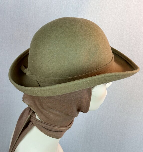 Vintage 90s Camel Western Style Scarf Hat - image 7