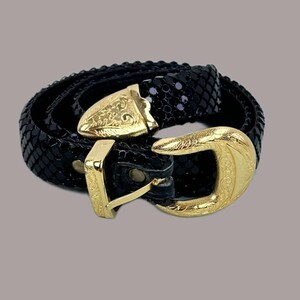 Vintage 80s Queen Victoria Coin Tan Faux Leather & Gold Mesh Belt 1980s Gold Belt - Etsy main image 4