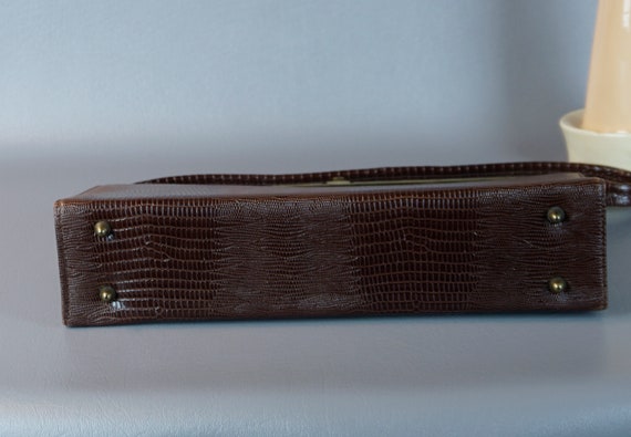 Vintage Handbag, Faux Reptile Handbag, Vegan Hand… - image 3