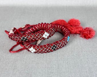 Stunning Vtg Beaded Sash Belt VINTAGE BEAUTIFUL BUGLE BEADED BELT~ STUNNING, IRRIDESCENT  main image 2