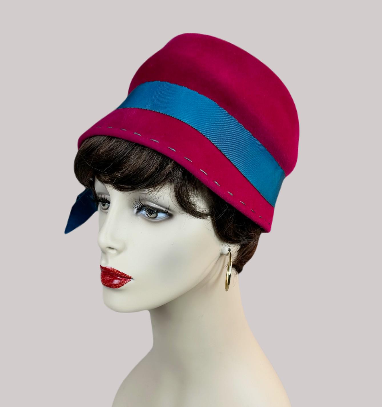 Vintage Teal Hat 60s - Etsy display picture 1