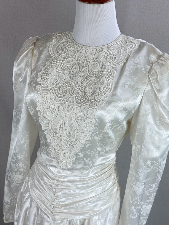 80s Scott McClintock Ivory White Jacquard Wedding… - image 10