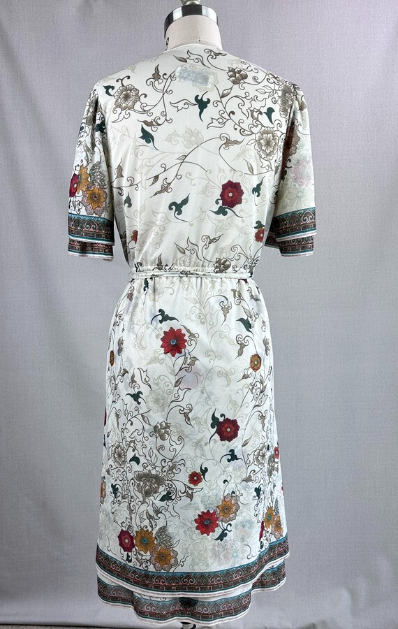 70s Floral Border Print Summer Dress by Hal Ferma… - image 3