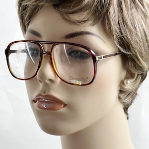 Vintage 80s Deadstock Eyeglass Frames, Faux Tortise Shell with Metal Arms by Marchon Eyewear