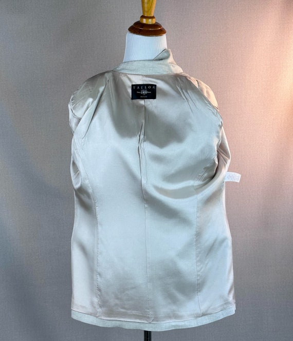 90s Beige Linen Jacket Blazer by B Moss, USA, Sz … - image 3