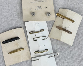 Vintage Lot of Lingerie Pins, Ten Pins on Cards