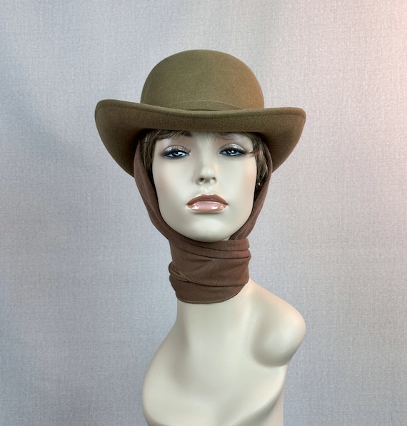 Vintage 90s Camel Western Style Scarf Hat - image 2