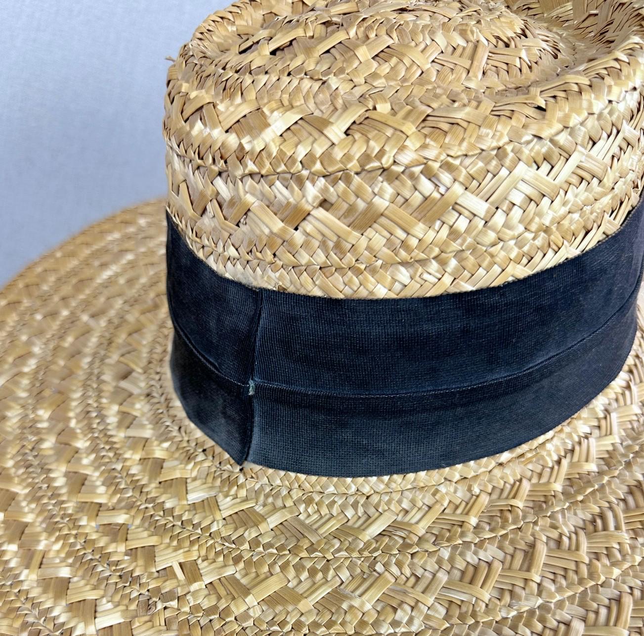 Vintage   Eric javits  Wide Brim Straw Sun Hat in Dark Navy Wide Brim Floppy｜Sun-Blocking Straw Hat | Eric Javits main image 4