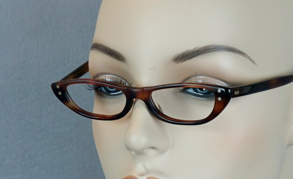 Vtg 60s Deadstock Amber Mini Eyeglass Frames by A… - image 2