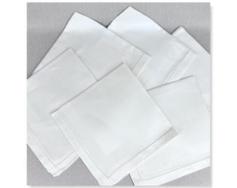 Vintage Linen Napkins Set of 6 - Cutwork Edge
