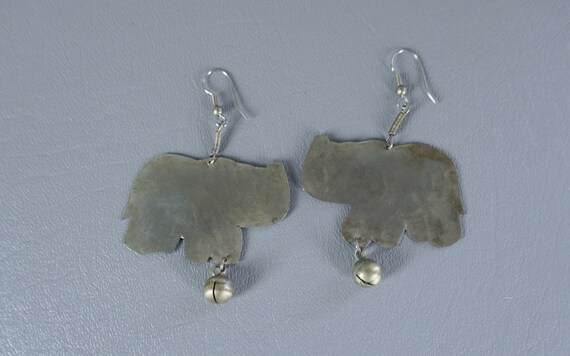 Vtg Silvertone Pierced Elephant Earrings, Large - image 3